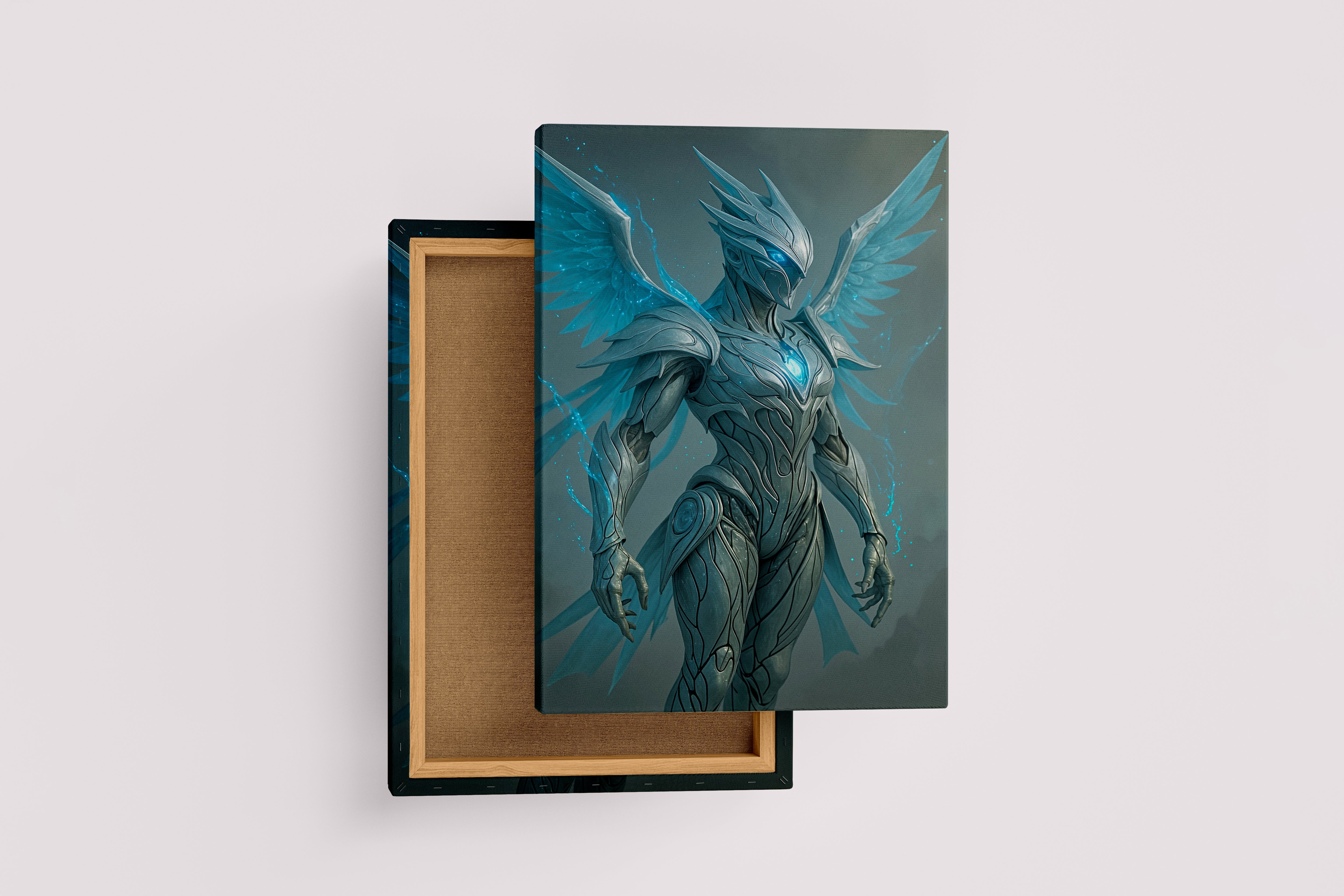 ai creation, winged mystical alien, ai art, art, kanvas tablo