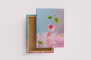 ai creation, cherry falling into water, the theme of pink tones, ai art, art, kanvas tablo