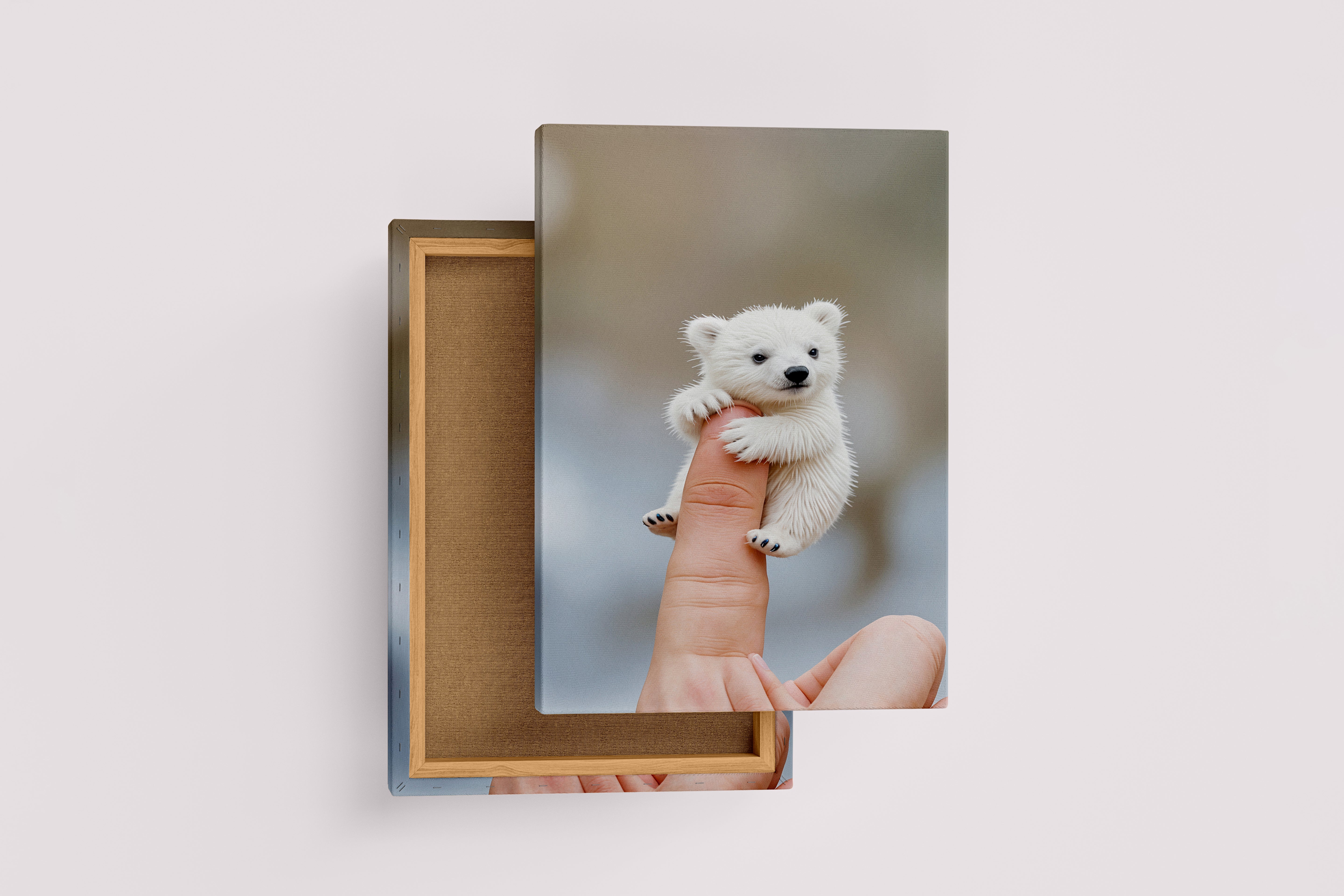 ai creation, baby doll model 6, kid, cute bear on finger, ai art, art, kanvas tablo