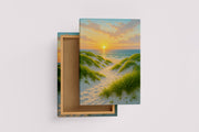 ai creation, sunset on the beach among the sand, ai art, art, kanvas tablo
