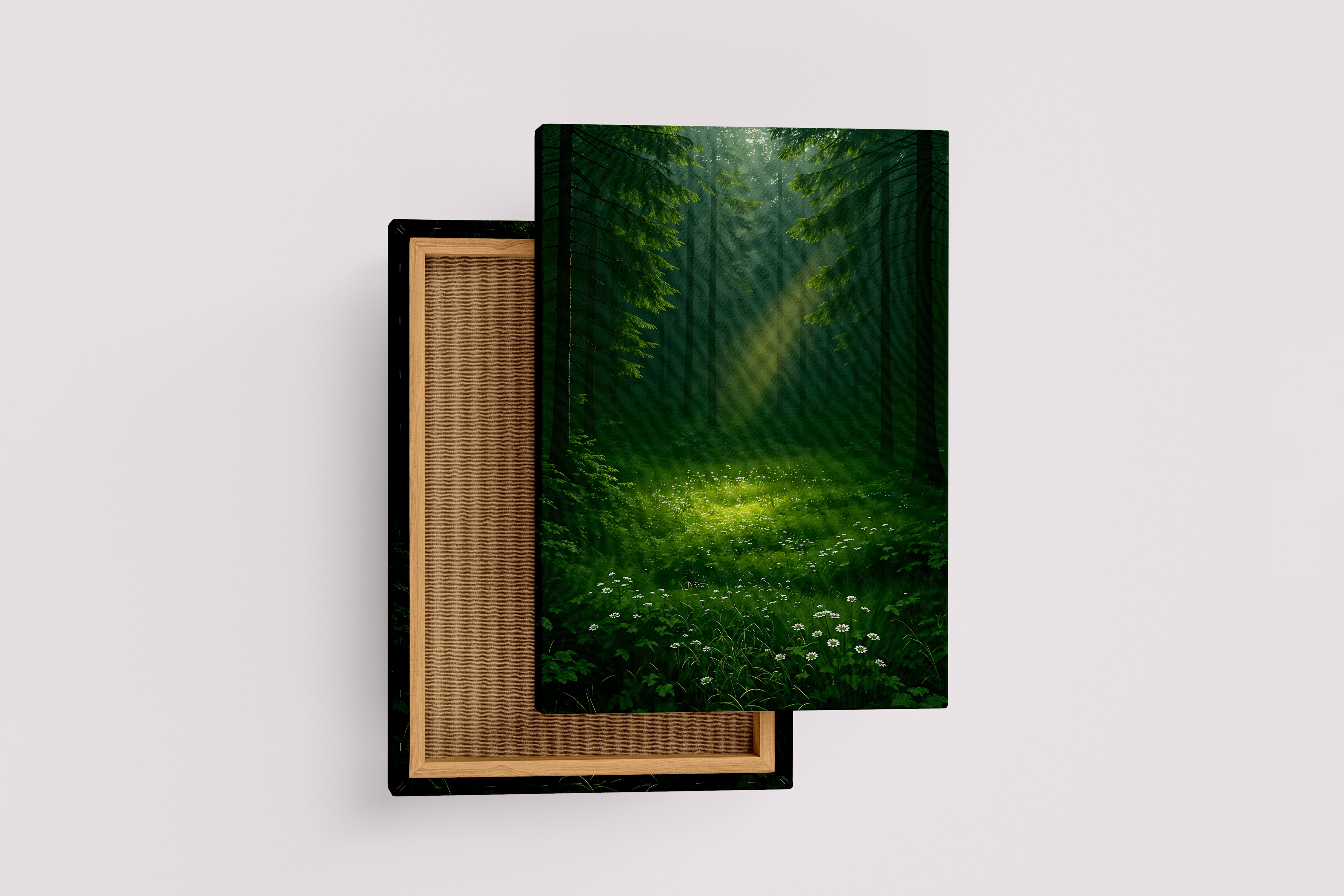 ai creation, a forest in very deep green tones, ai art, art, kanvas tablo