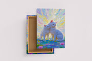 ai creation, Monet themed white cats, pet, ai art, art, kanvas tablo