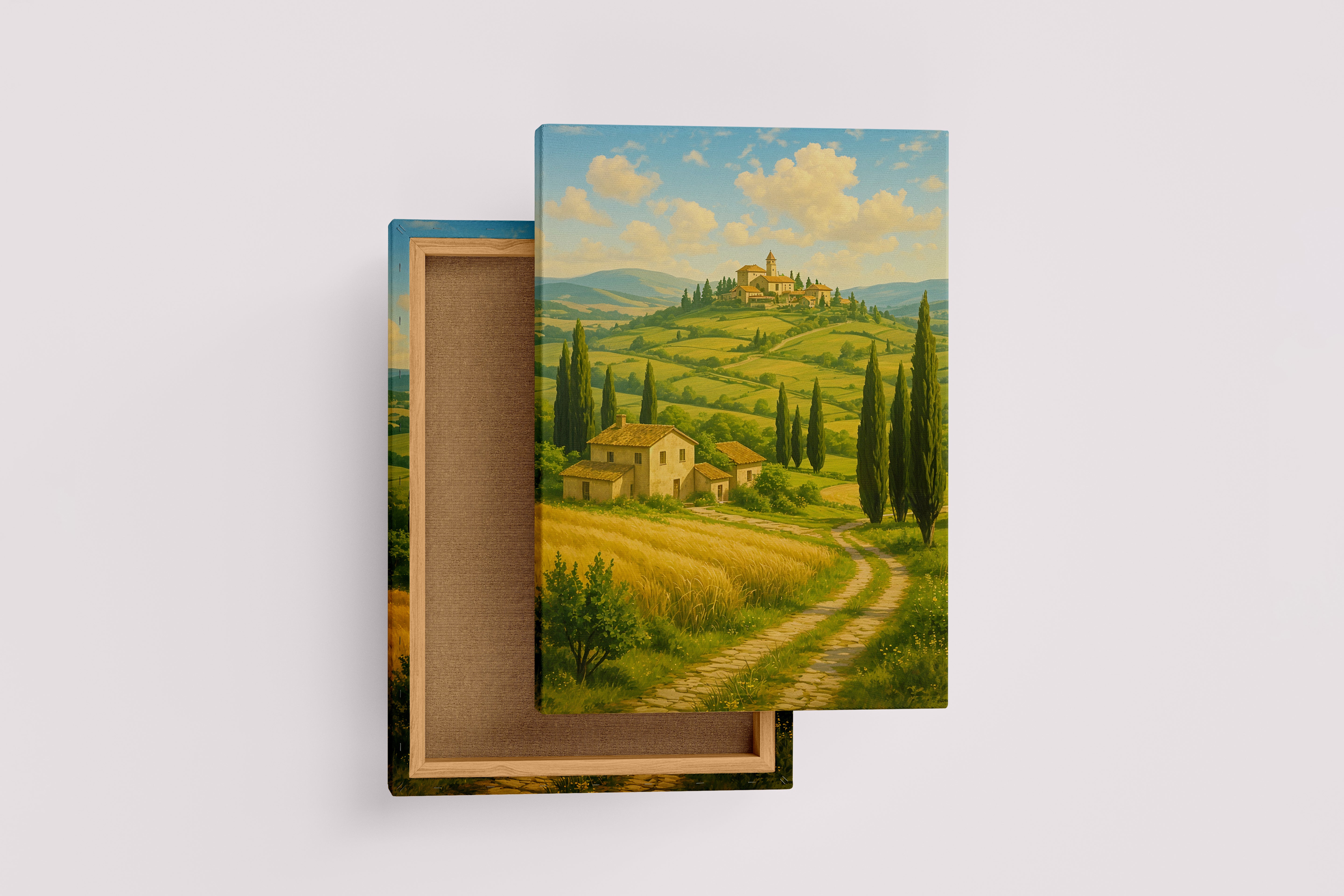 ai creation, the house in the middle of the fields model 2, ai art, art, kanvas tablo