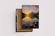 ai creation, the reflection of the sunset in the river, ai art, art, kanvas tablo