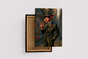 ai creation, pink panther in a suit, ai art, art, kanvas tablo