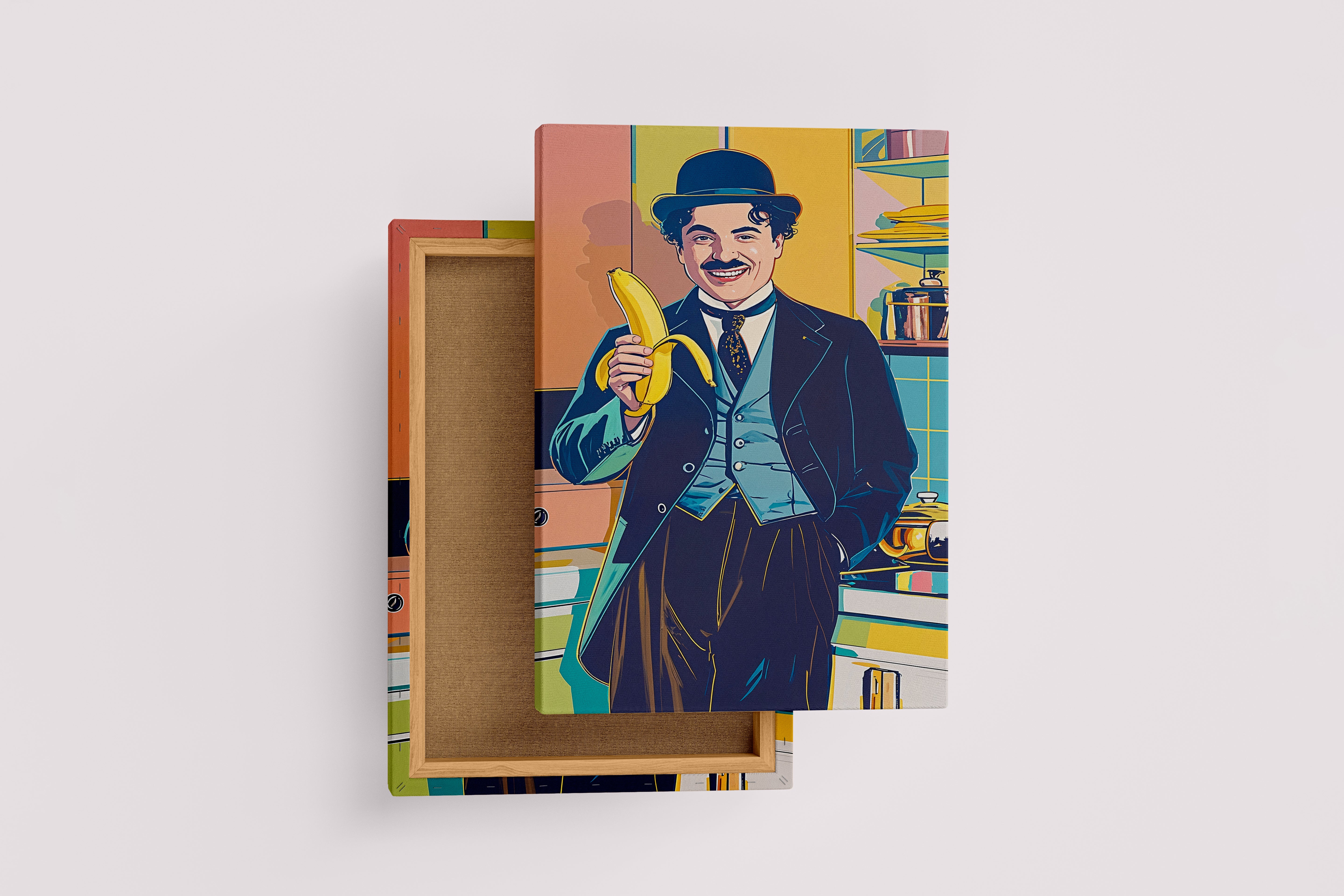 ai creation, Charlie Chaplin, pop art, ai art, art, kanvas tablo