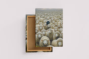 ai creation, the black sheep among the sheep, ai art, art, kanvas tablo