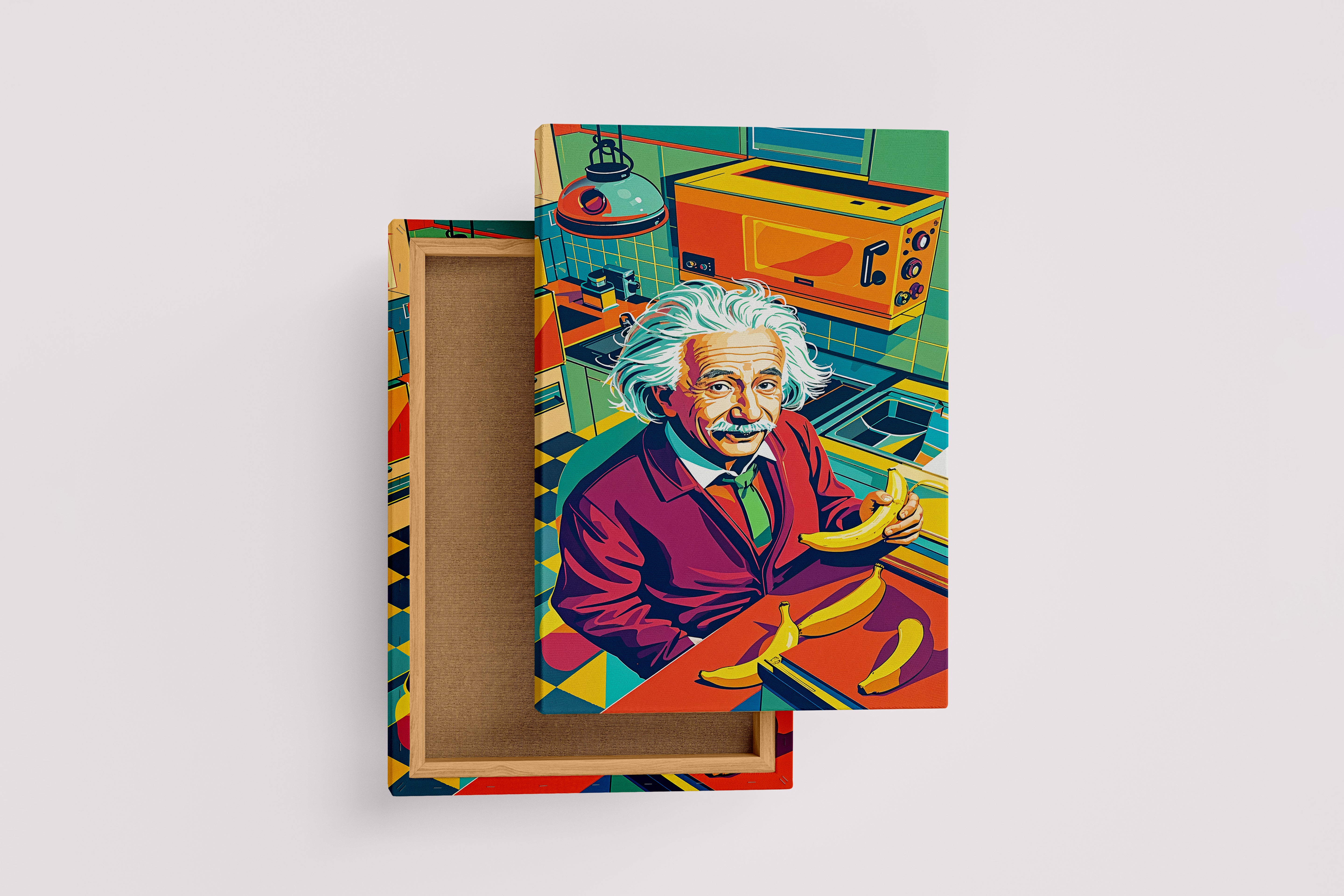 ai creation, Einstein, pop art, ai art, art, kanvas tablo