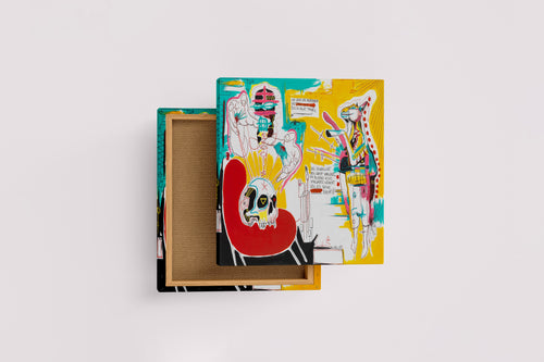 Jean-Michel Basquiat'nın Şehir Sanatı Başyapıtı Çocuk ve Köpek (Boy and Dog in a Johnnypump) Kanvas Tablo