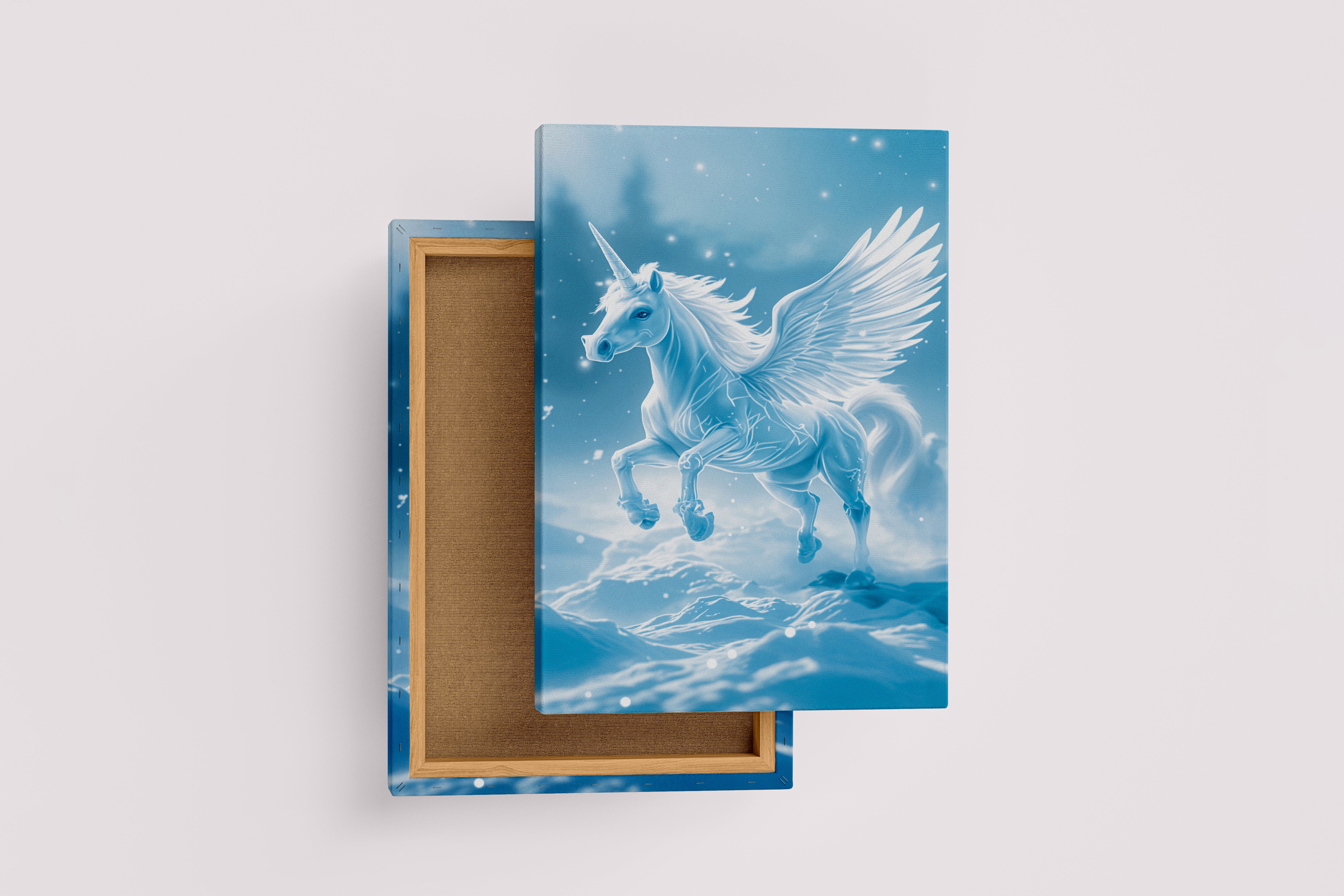 ai creation, unicorn in the ice, unicorn, pet, ai art, art, kanvas tablo
