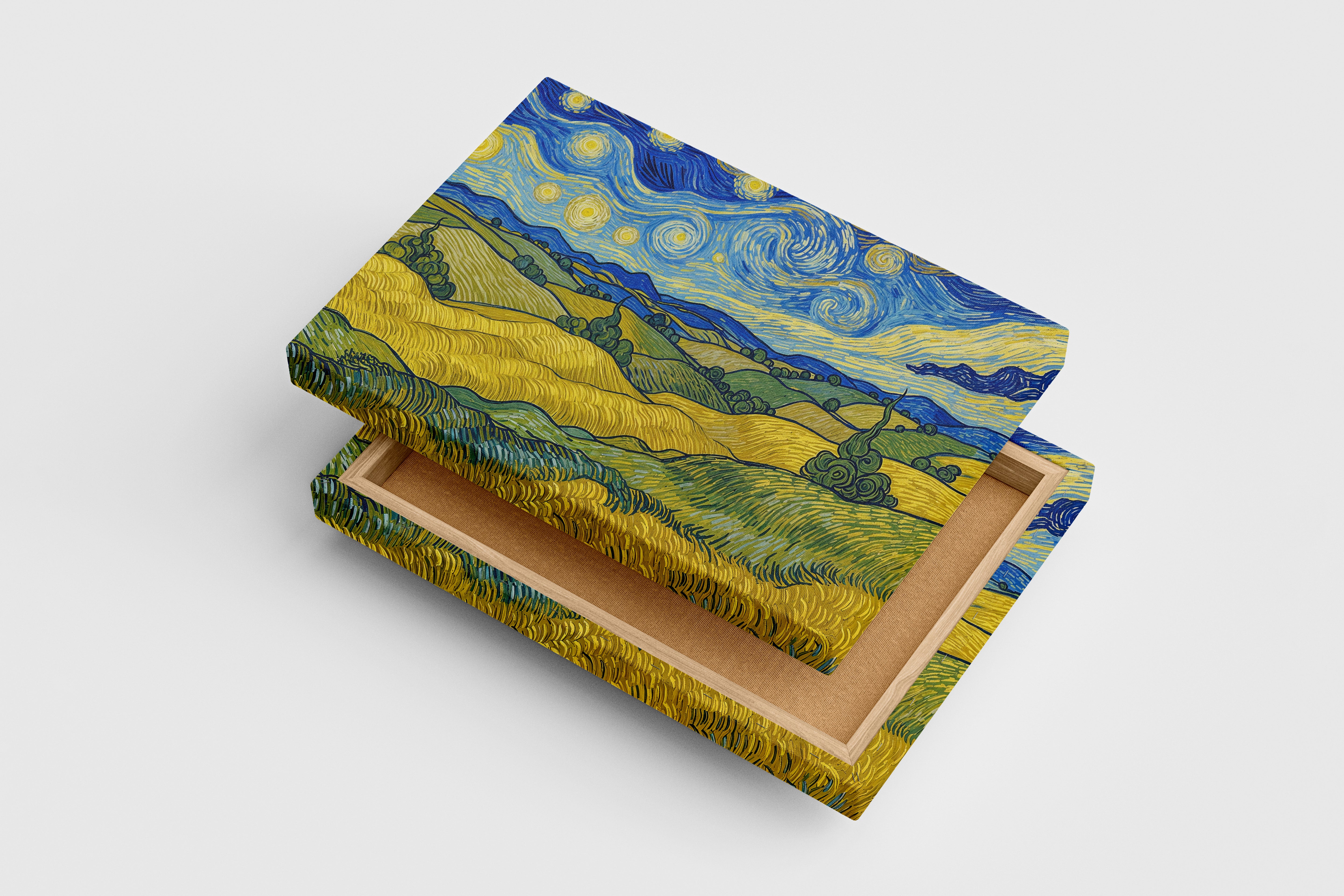 Van Gogh Starry Night style field, view, art, kanvas tablo