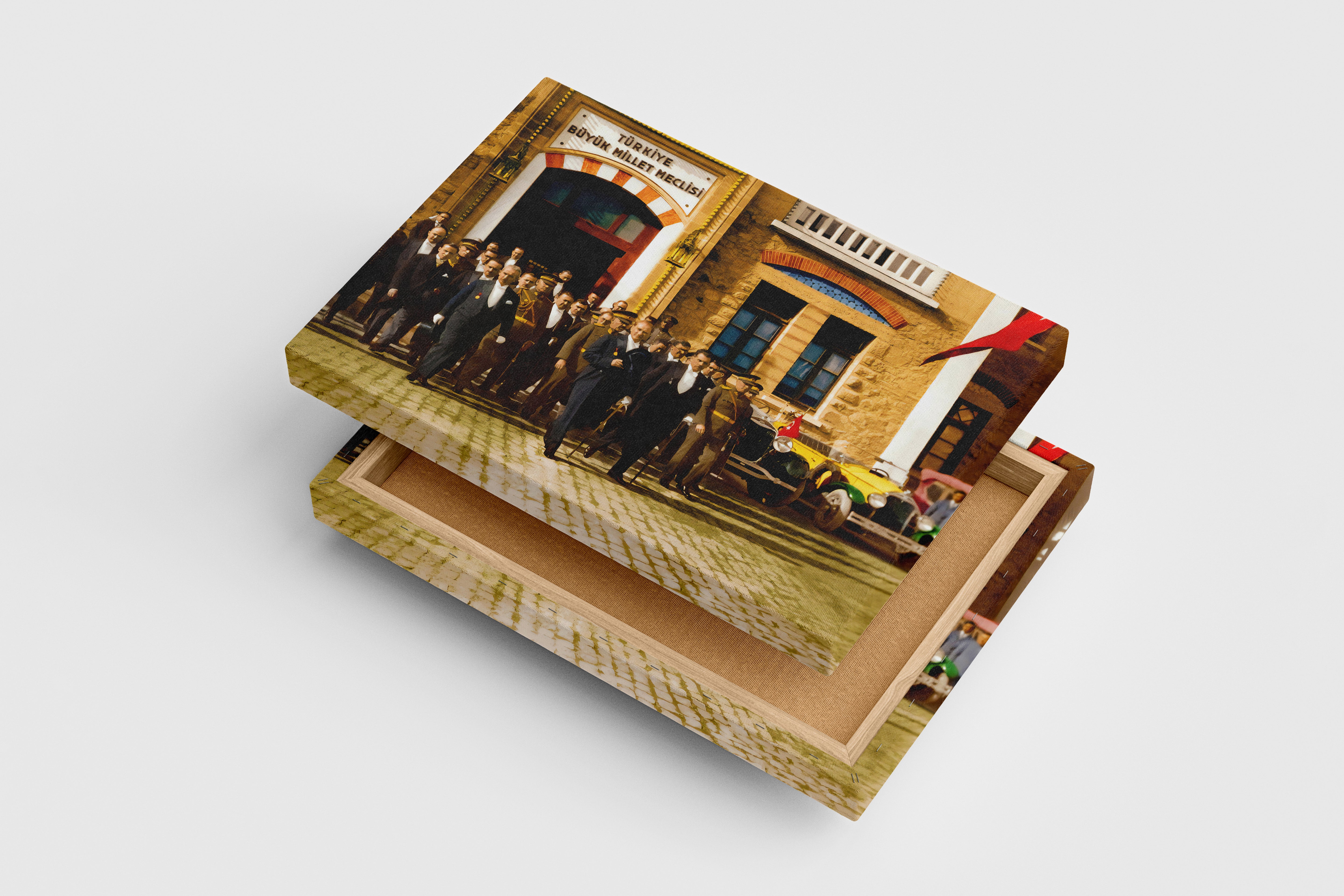 Atatürk leaving the Turkish Grand National Assembly, art, kanvas tablo