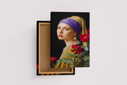 ai creation, modern girl with pearl earring, ai art, art, kanvas tablo