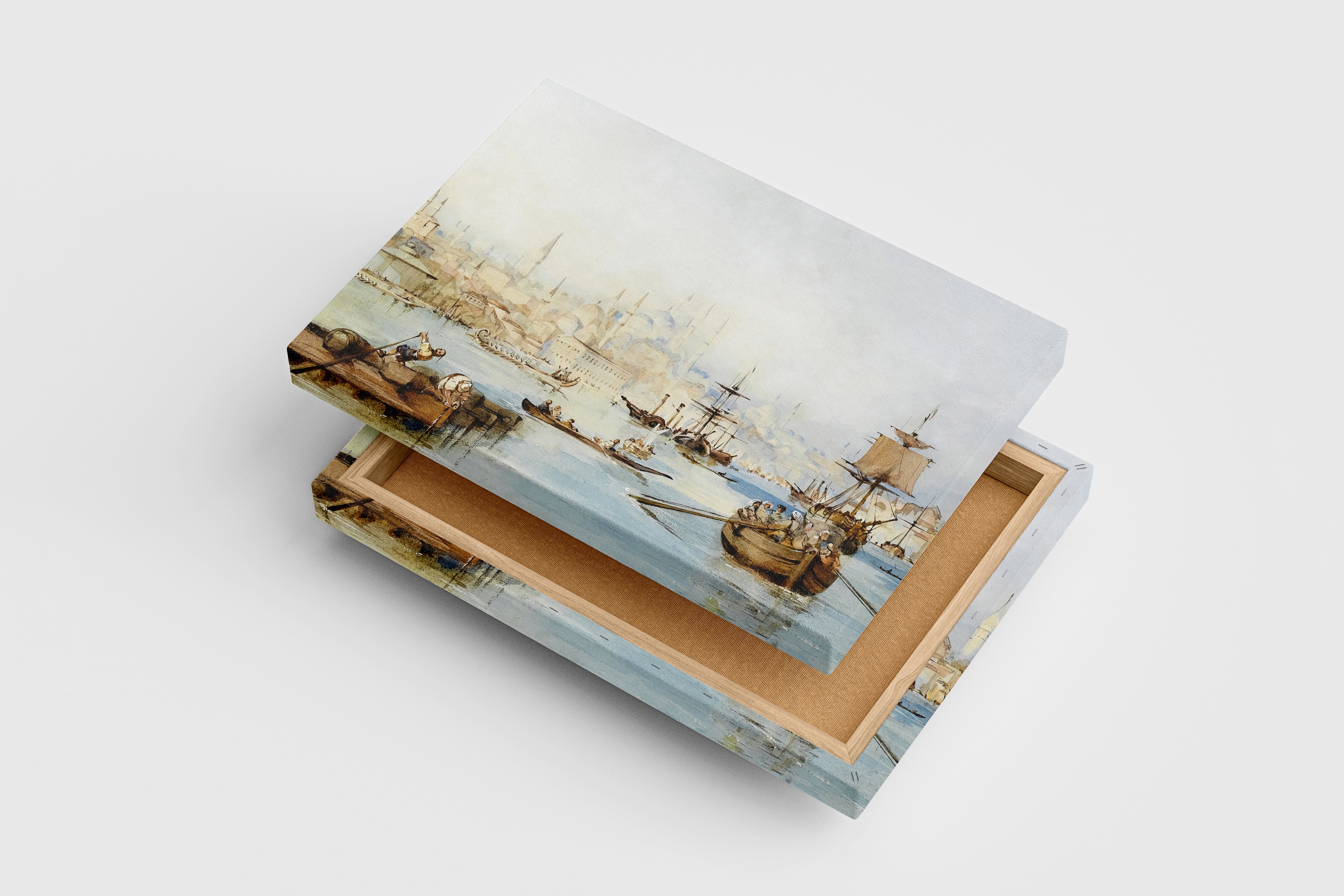Thomas Allom'un Tarihi İstanbul Manzarası Haliç (Golden Horn) Oryantalist Kanvas Tablo