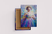ai creation, woman in colorful dress in oil painting style, ai art, art, kanvas tablo