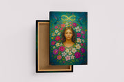 ai creation, woman wrapped in flowers, ai art, art, kanvas tablo