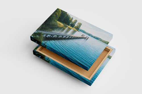 pier and nature view by the river model 2, view, ai art, art, kanvas tablo