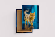 ai creation, wrapped in yellowish colors, pet, ai art, art, kanvas tablo