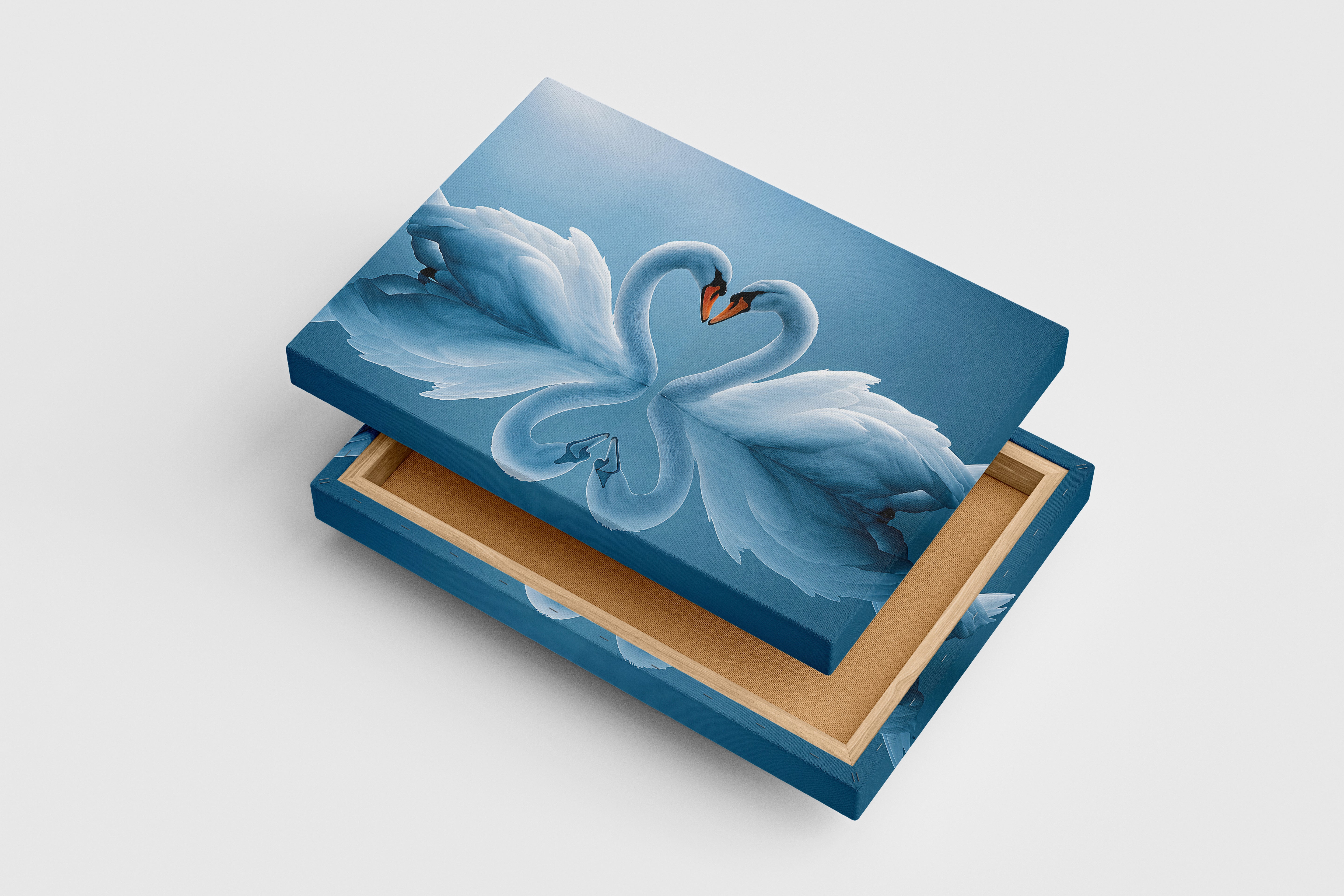 love swans, art, kanvas tablo