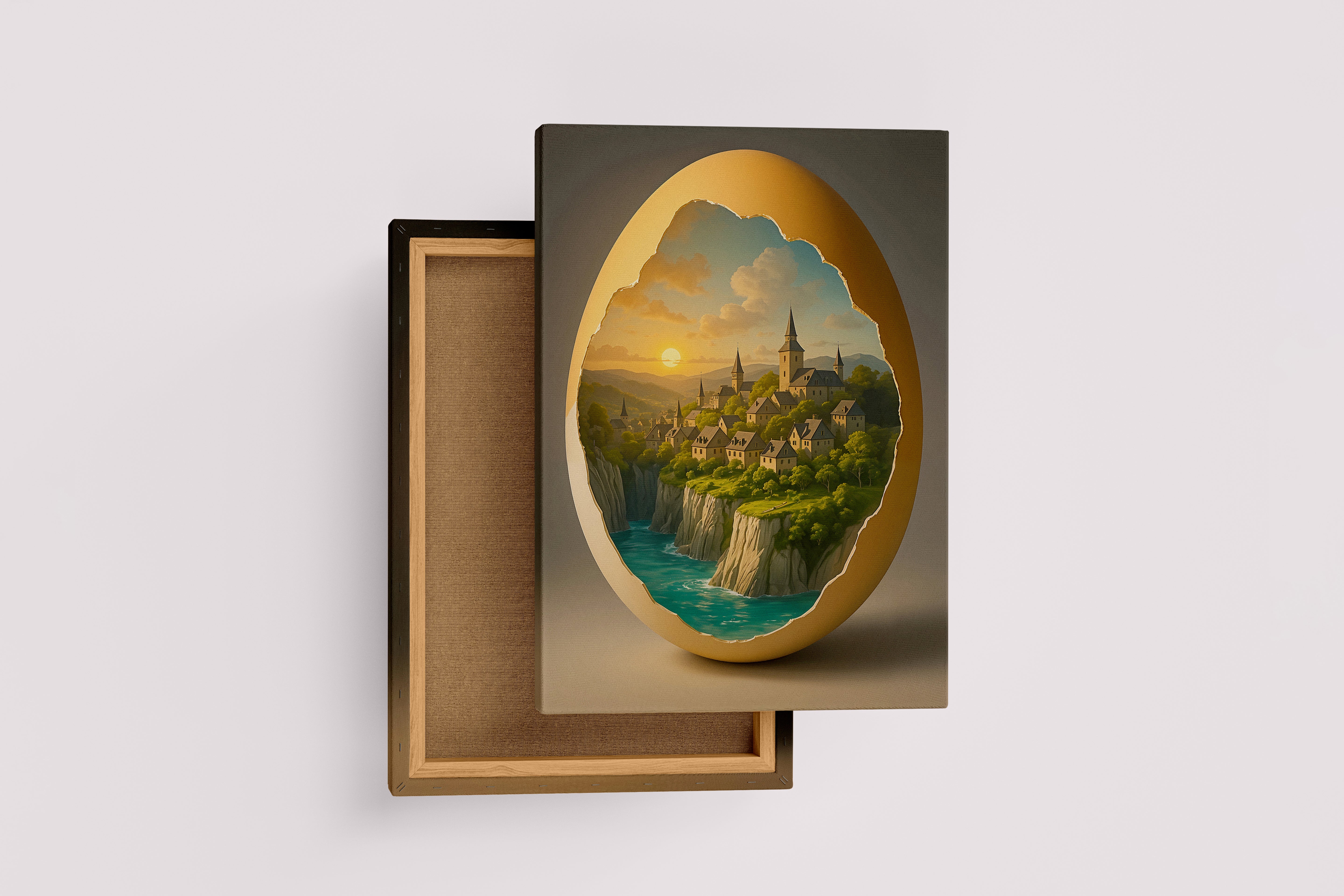 ai creation, egg city, ai art, art, kanvas tablo