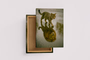 ai creation, cat/giant mirror, ai art, art, kanvas tablo