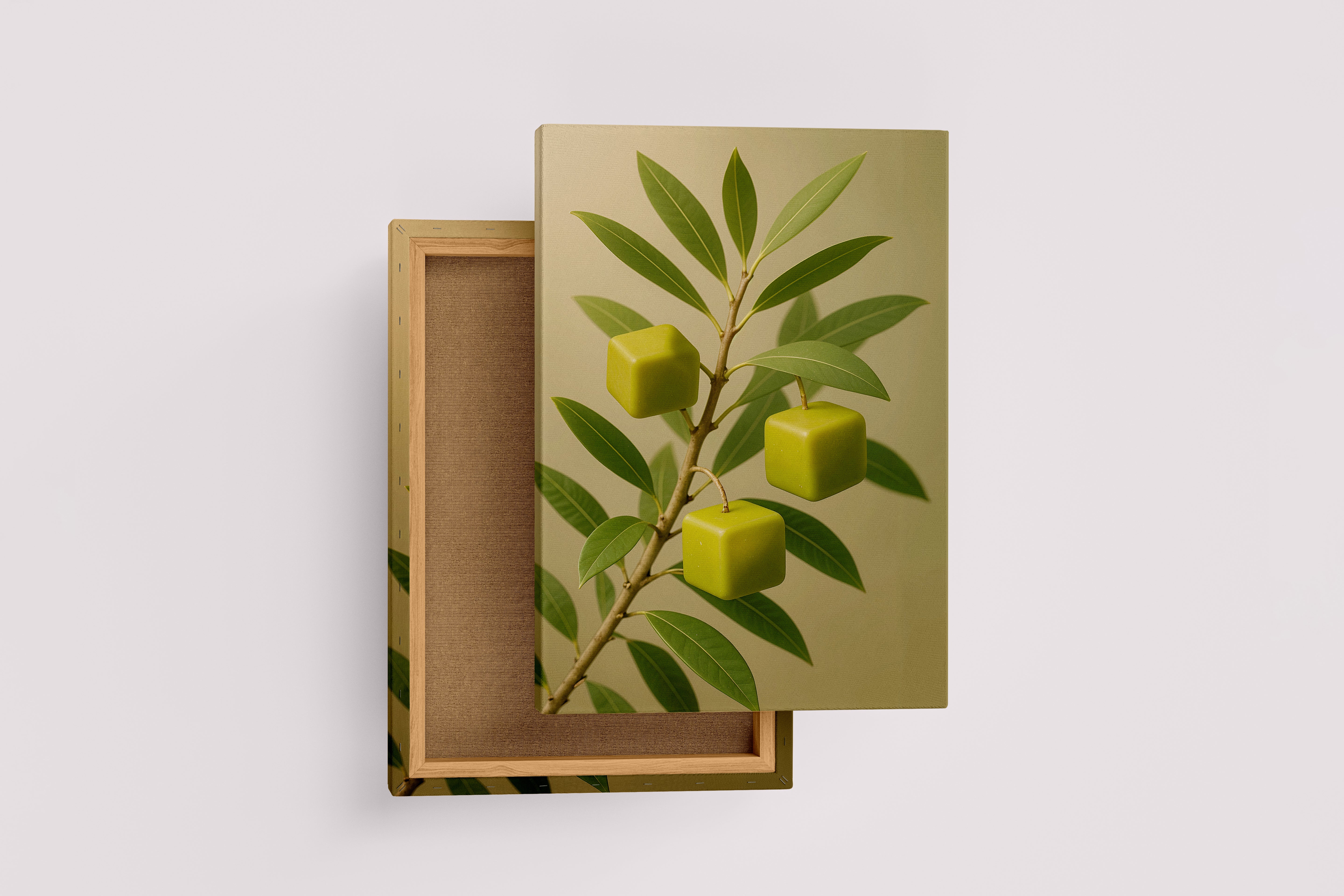 ai creation, square green olives, ai art, art, kanvas tablo