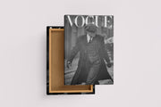 a black and white vogue cover featuring thomas shelby from peaky blinders, art, kanvas tablo
