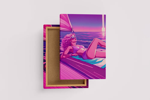 retrowave vogue, pop art, beauty, sunshine, art, kanvas tablo