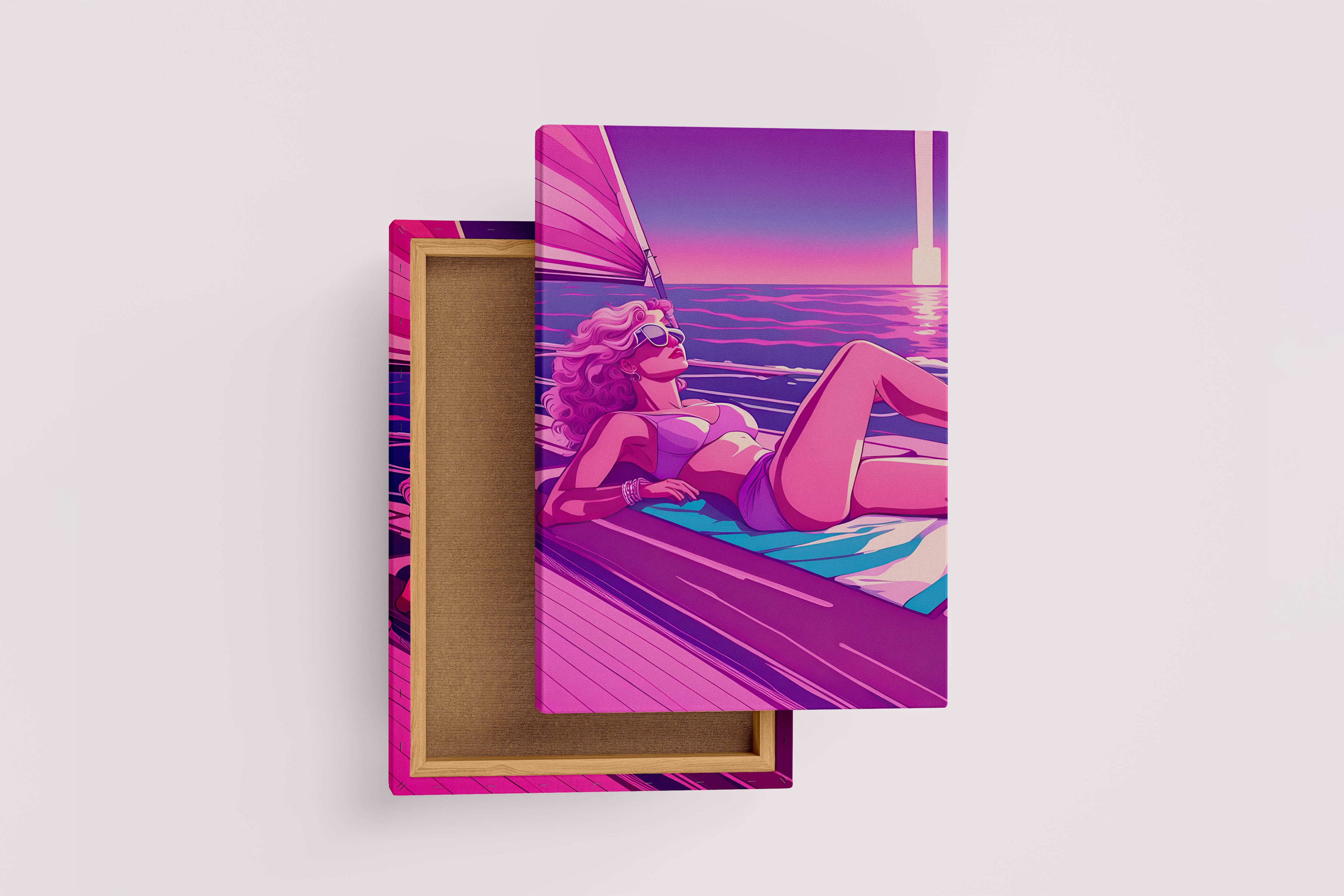 retrowave vogue, pop art, beauty, sunshine, art, kanvas tablo