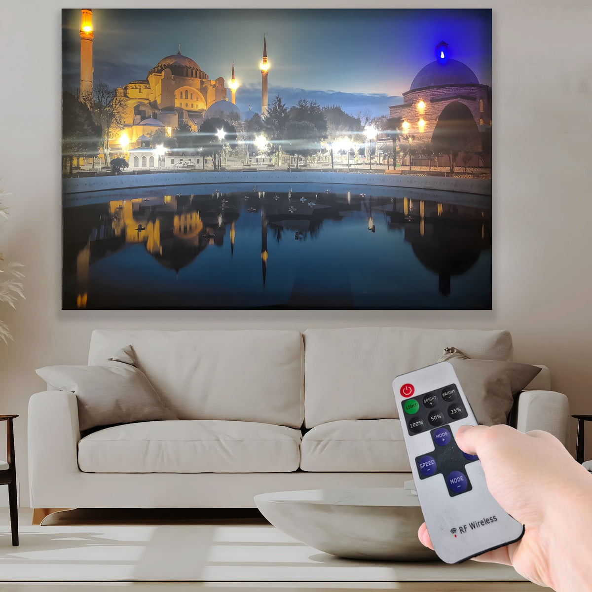 Ayasofya – Uzaktan Kumandalı LED Işıklı Kanvas Tablo