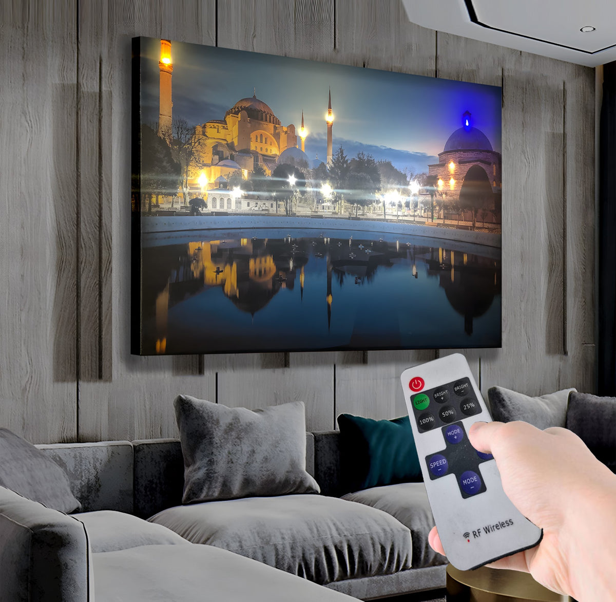 Ayasofya – Uzaktan Kumandalı LED Işıklı Kanvas Tablo