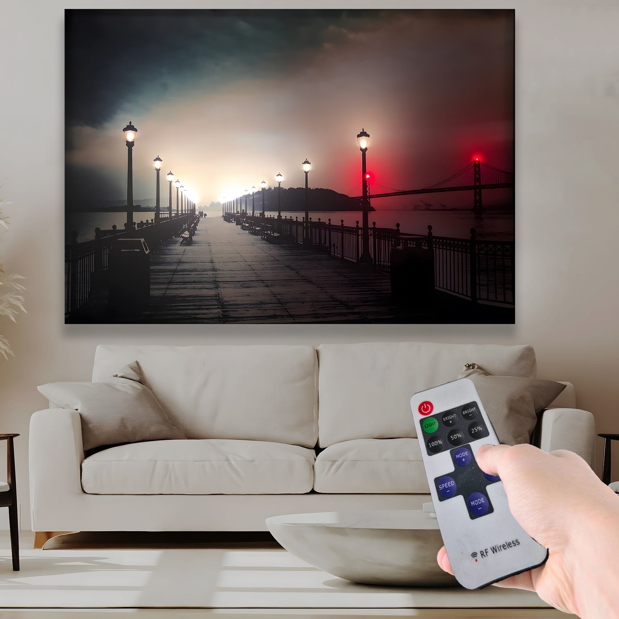 İskele – Uzaktan Kumandalı LED Işıklı Kanvas Tablo