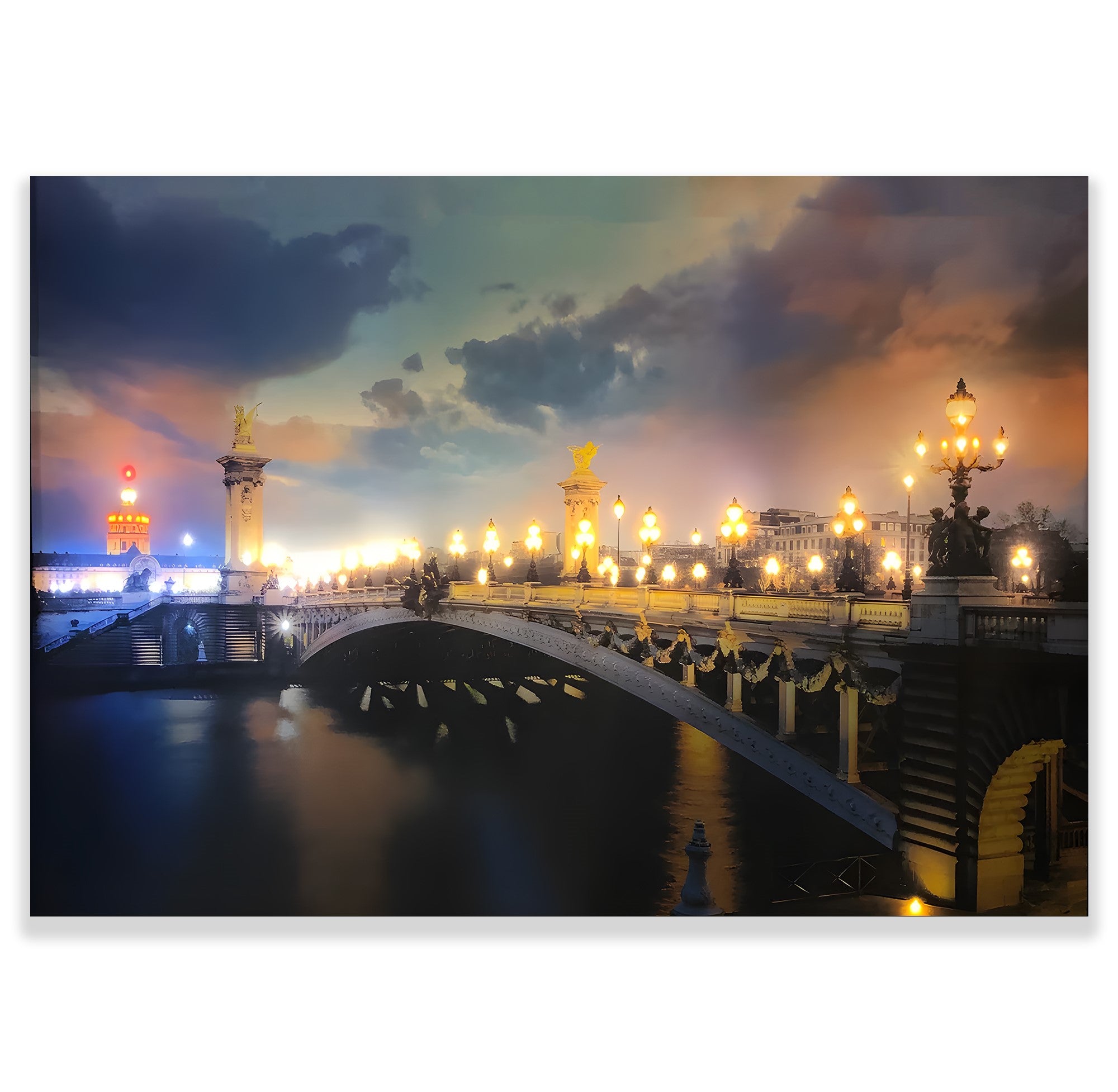 Paris Pont Alexandre Köprüsü – Uzaktan Kumandalı LED Işıklı Kanvas Tablo