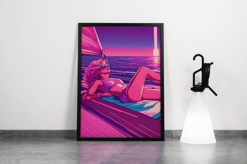 retrowave vogue, pop art, beauty, sunshine, art, kanvas tablo