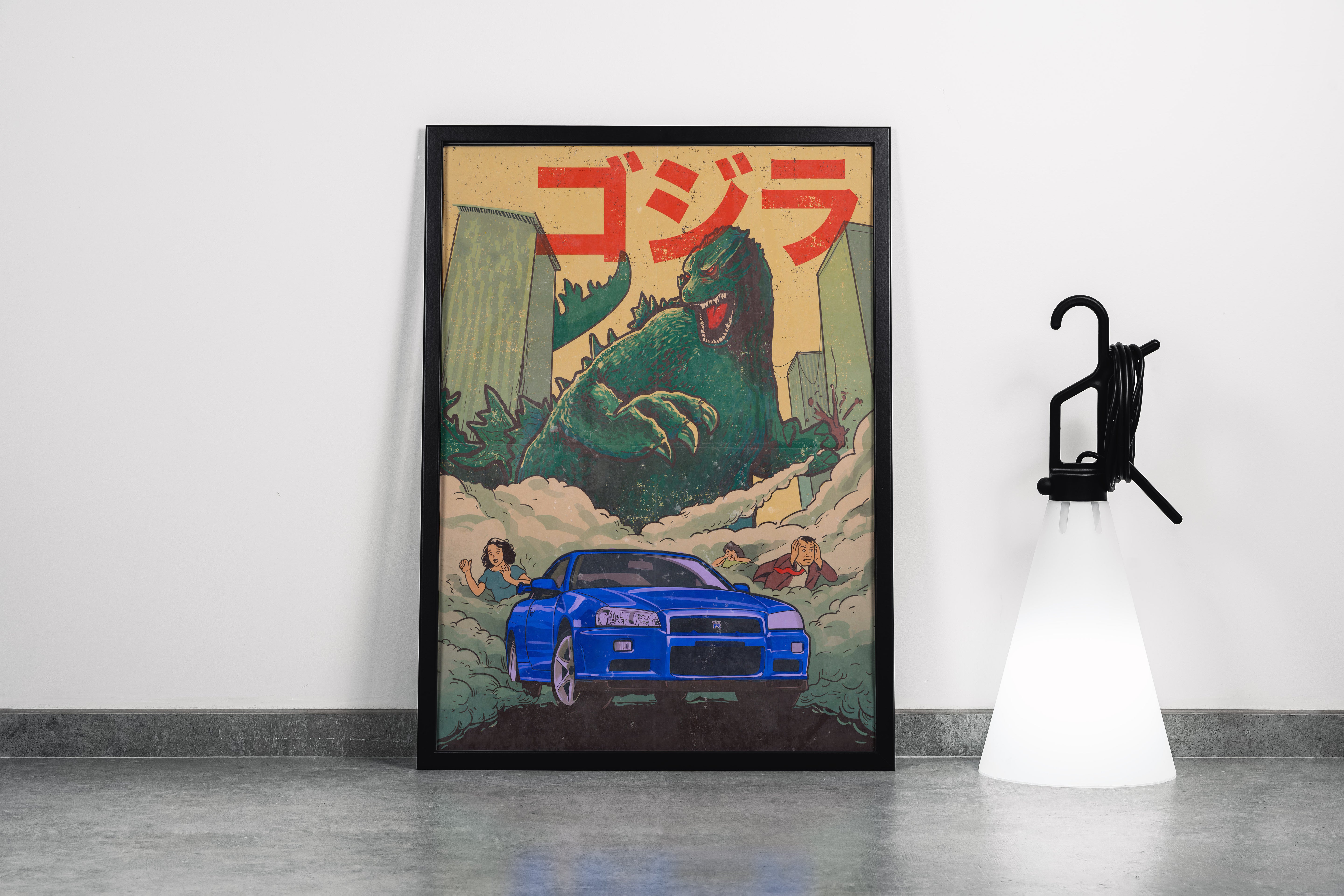 godzilla model 1, movies, art, kanvas tablo