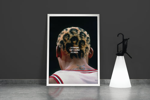a leopard can't change its sport, dennis rodman, sport, kanvas tablo