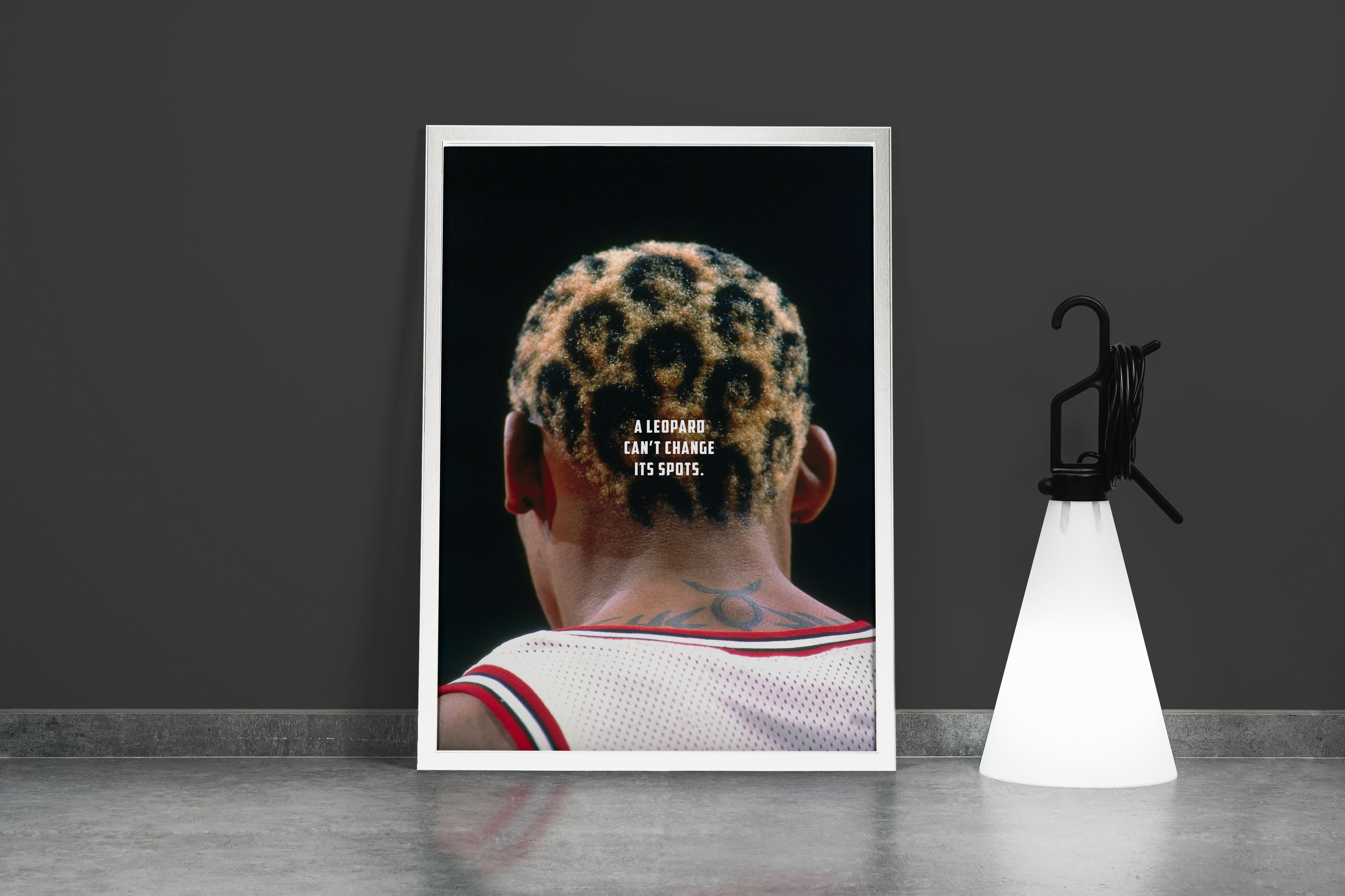 a leopard can't change its sport, dennis rodman, sport, kanvas tablo
