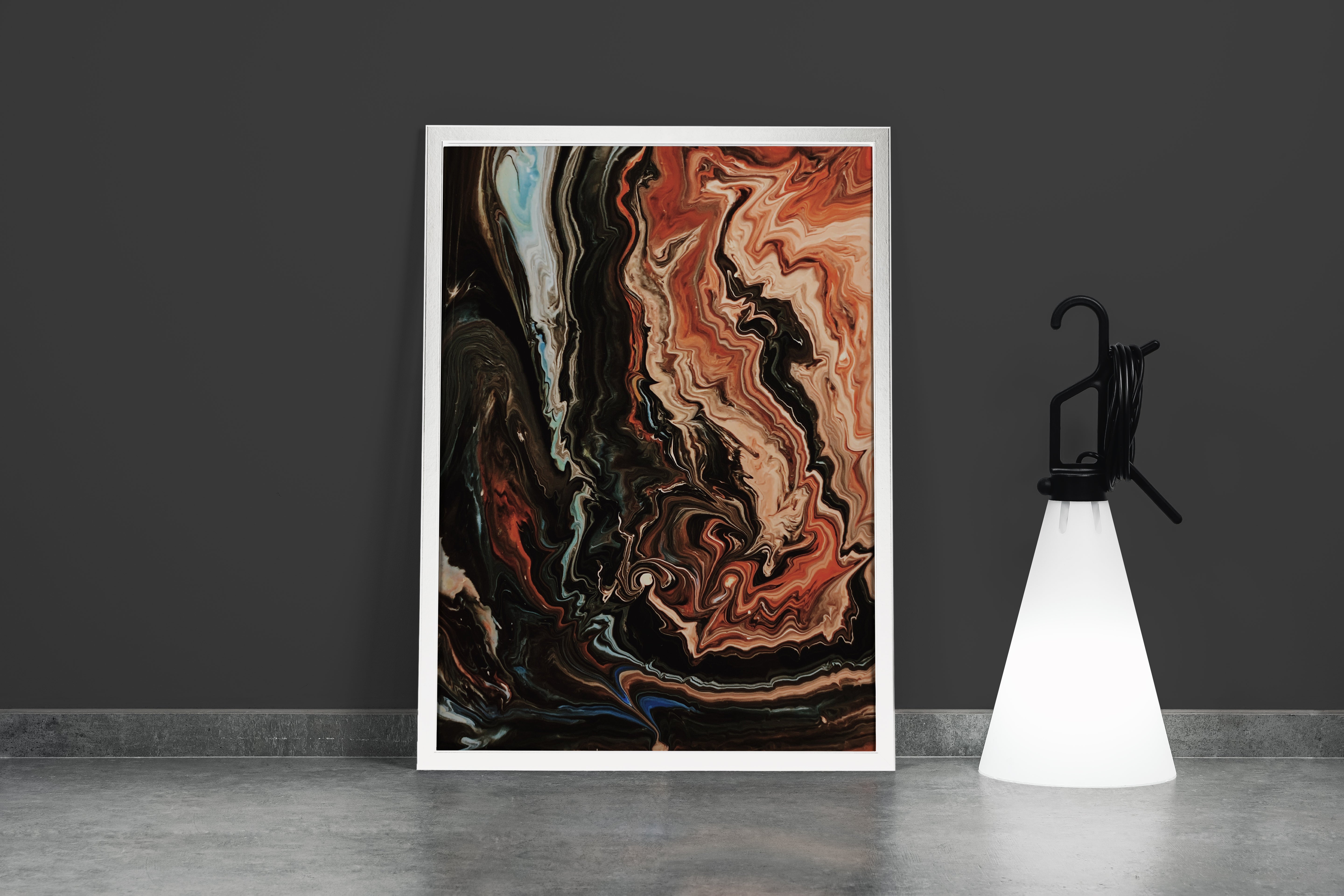 a beautiful abstract fluid painting with earthy tones creating a marbled rock-like texture, abstract, art, kanvas tablo