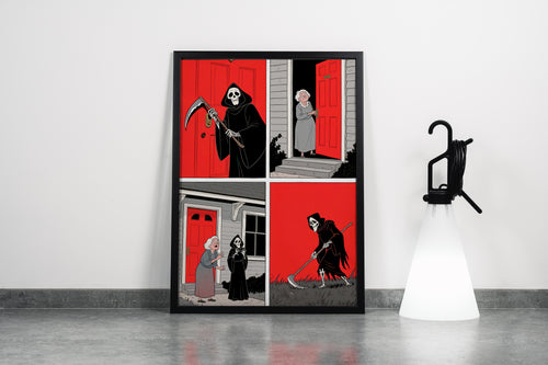 ai creation, death comes for her and she does not resist, ai art, art, kanvas tablo