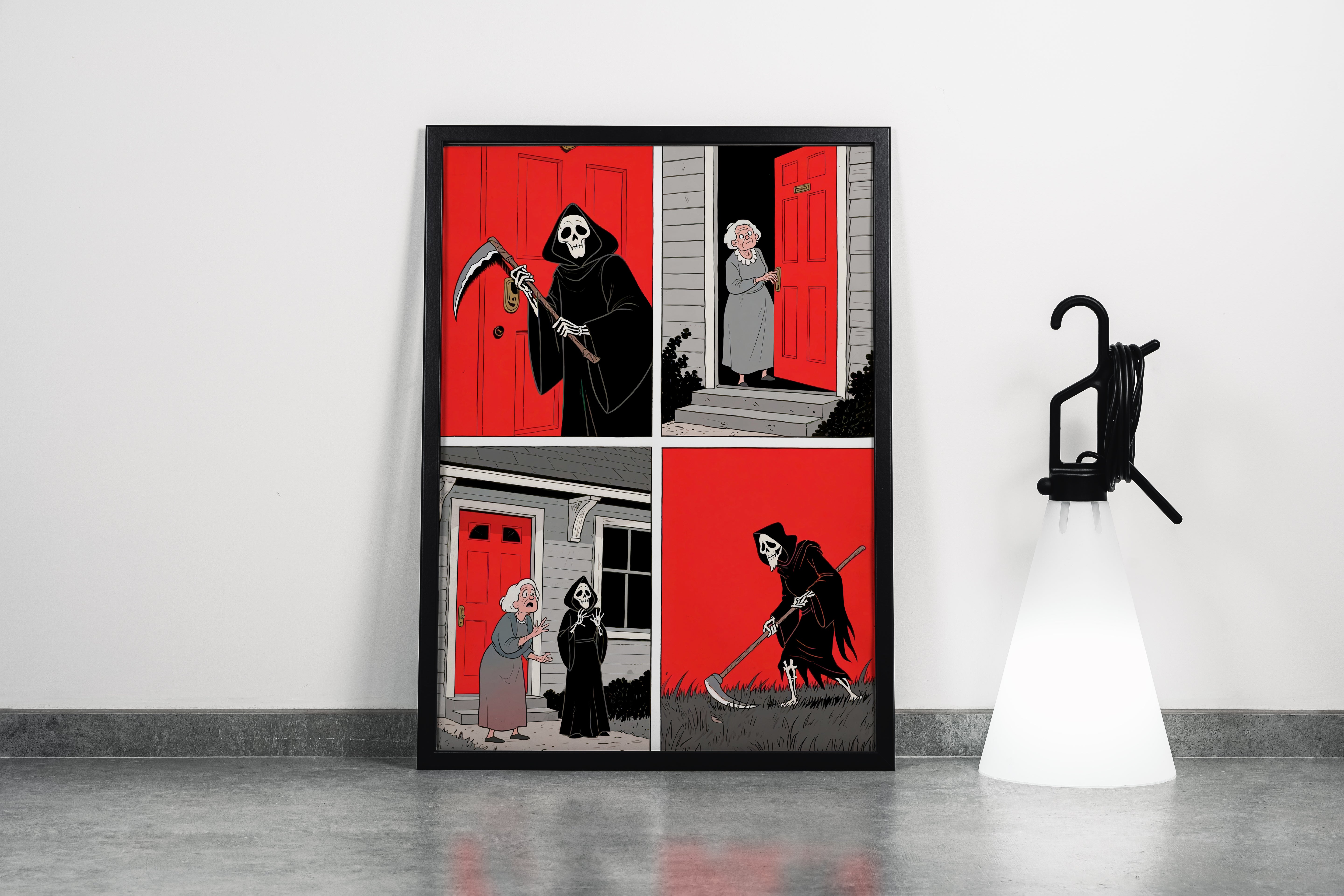 ai creation, death comes for her and she does not resist, ai art, art, kanvas tablo