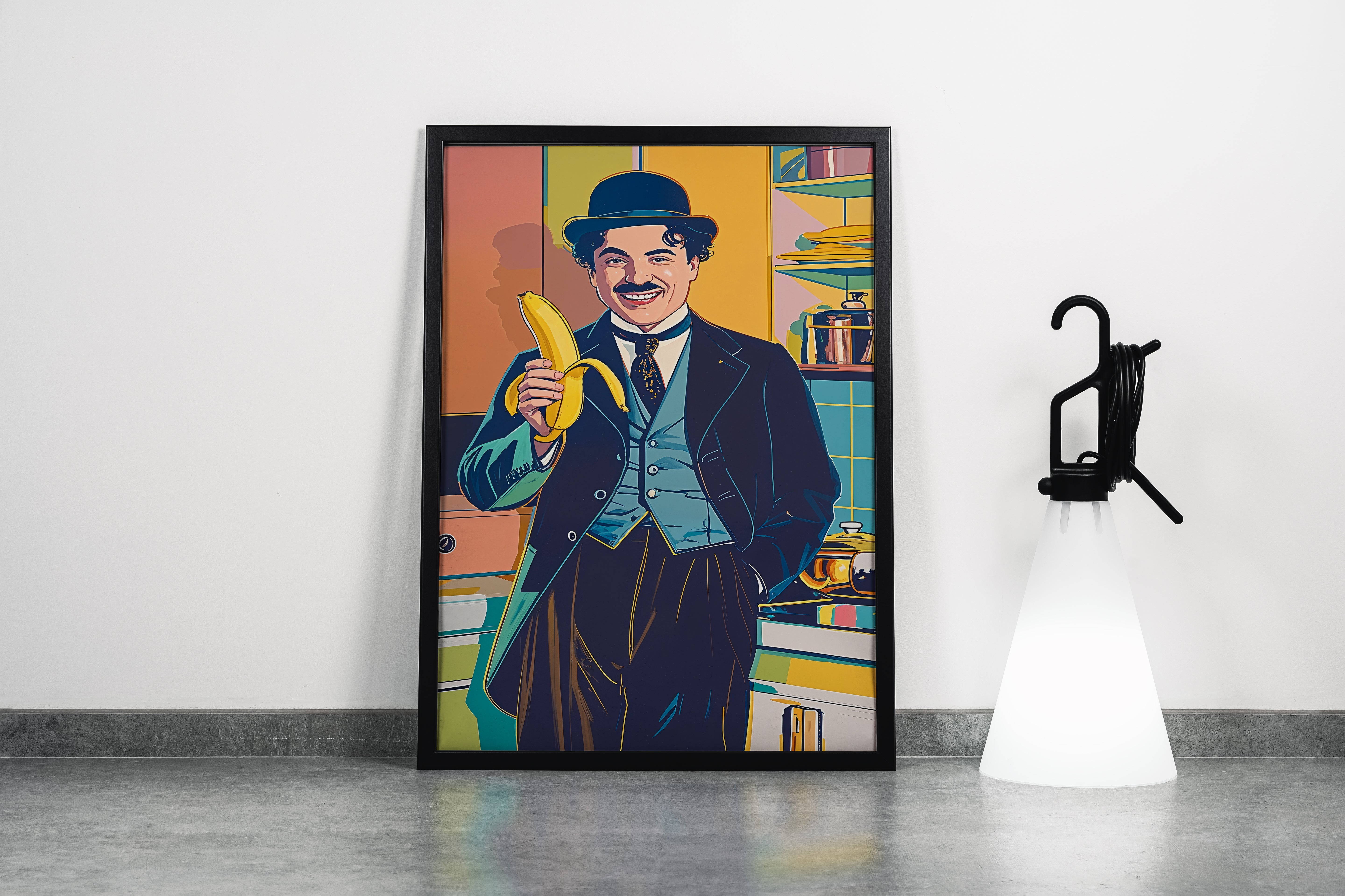ai creation, Charlie Chaplin, pop art, ai art, art, kanvas tablo