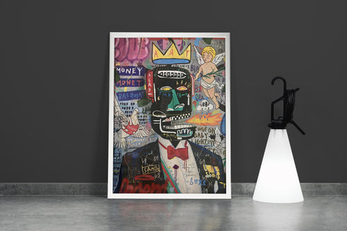 Jean-Michel Basquiat Crowned Portrait Pop Art Kanvas Tablo