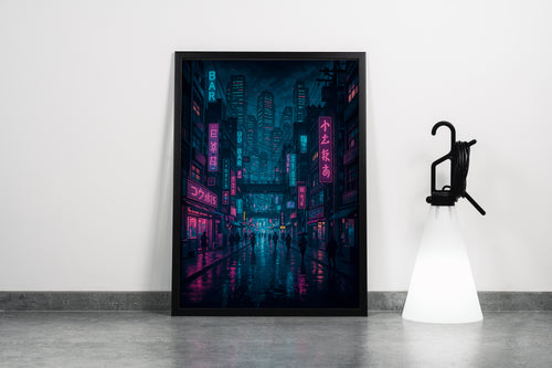 ai creation, Cyberpunk City of Asian, ai art, art, kanvas tablo