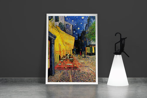 Vincent van Gogh Yıldızlı Gece Altında Kafe Terası Kanvas Tablo
