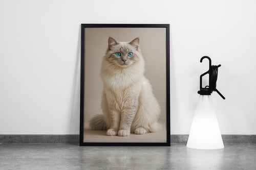 ai creation, calm blue-eyed cat, pet, ai art, art, kanvas tablo