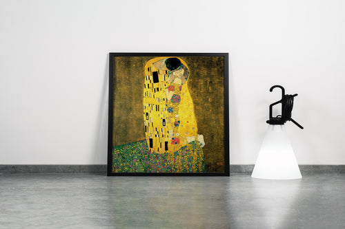 Gustav Klimt'in Aşkın Sembolü Öpücük (The Kiss) Altın Dönem Art Nouveau Kanvas Tablo