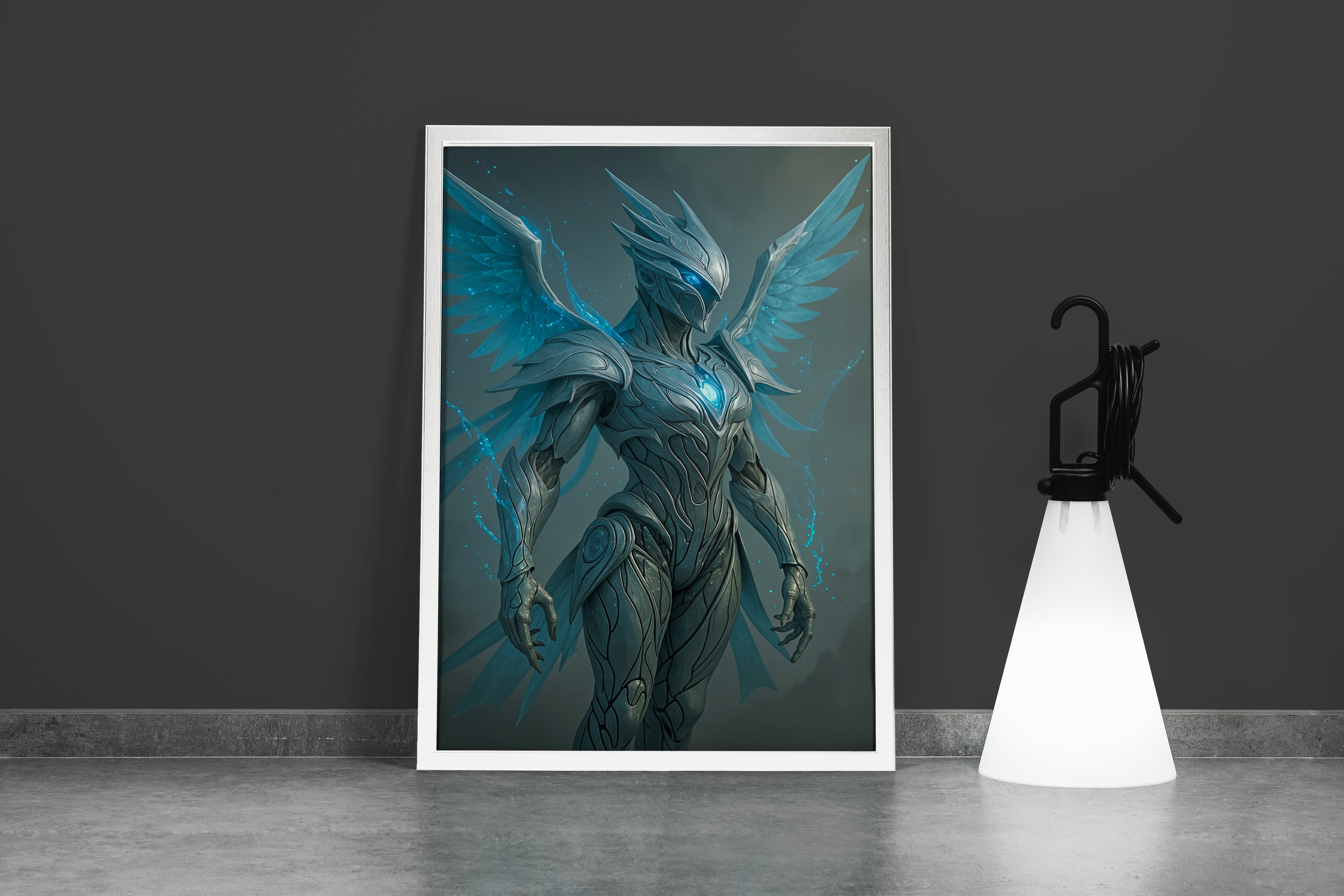 ai creation, winged mystical alien, ai art, art, kanvas tablo
