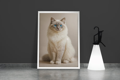 ai creation, calm blue-eyed cat, pet, ai art, art, kanvas tablo
