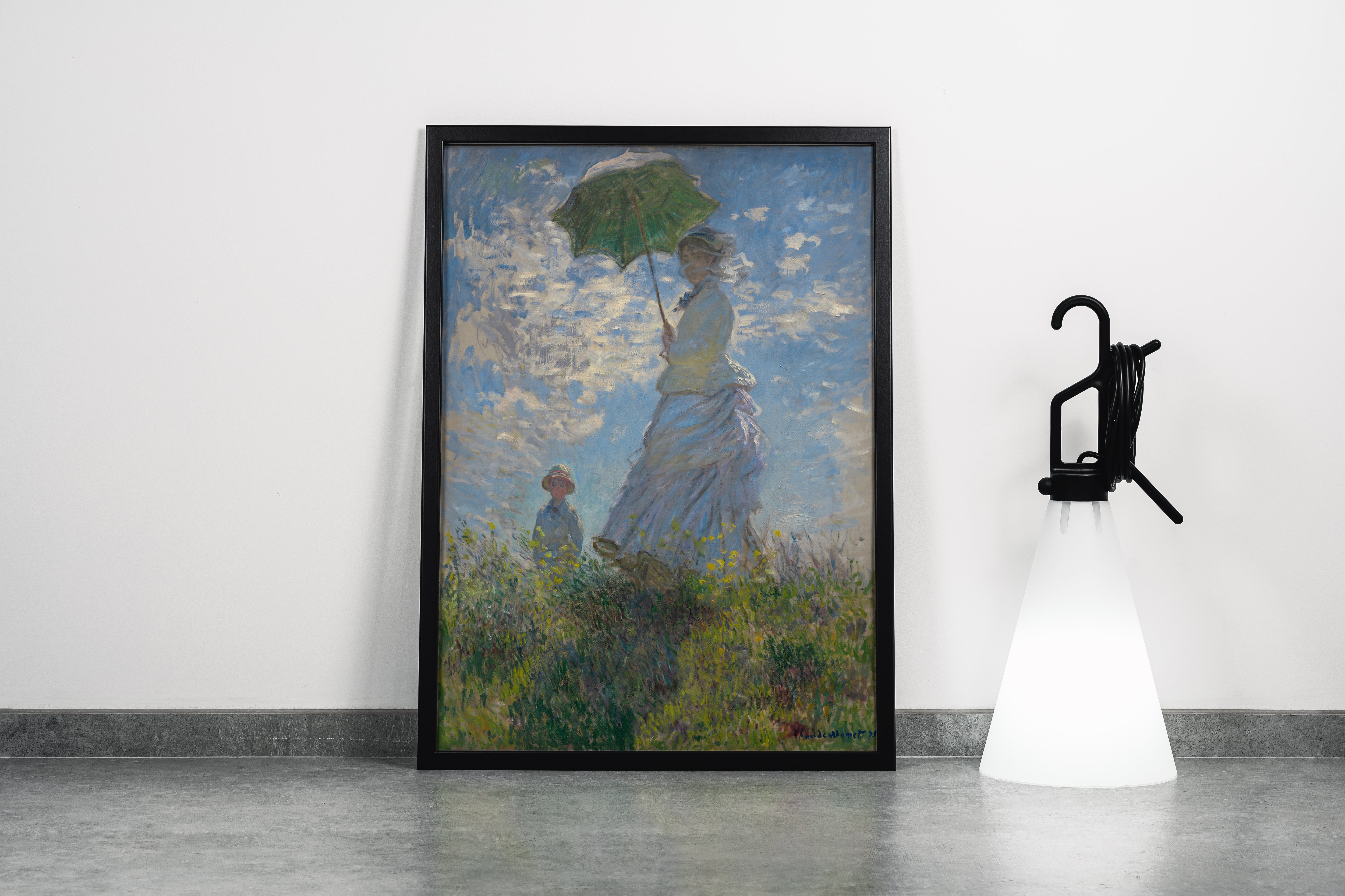 Claude Monet Kadın Şemsiyeyle Çayırda Kanvas Tablo