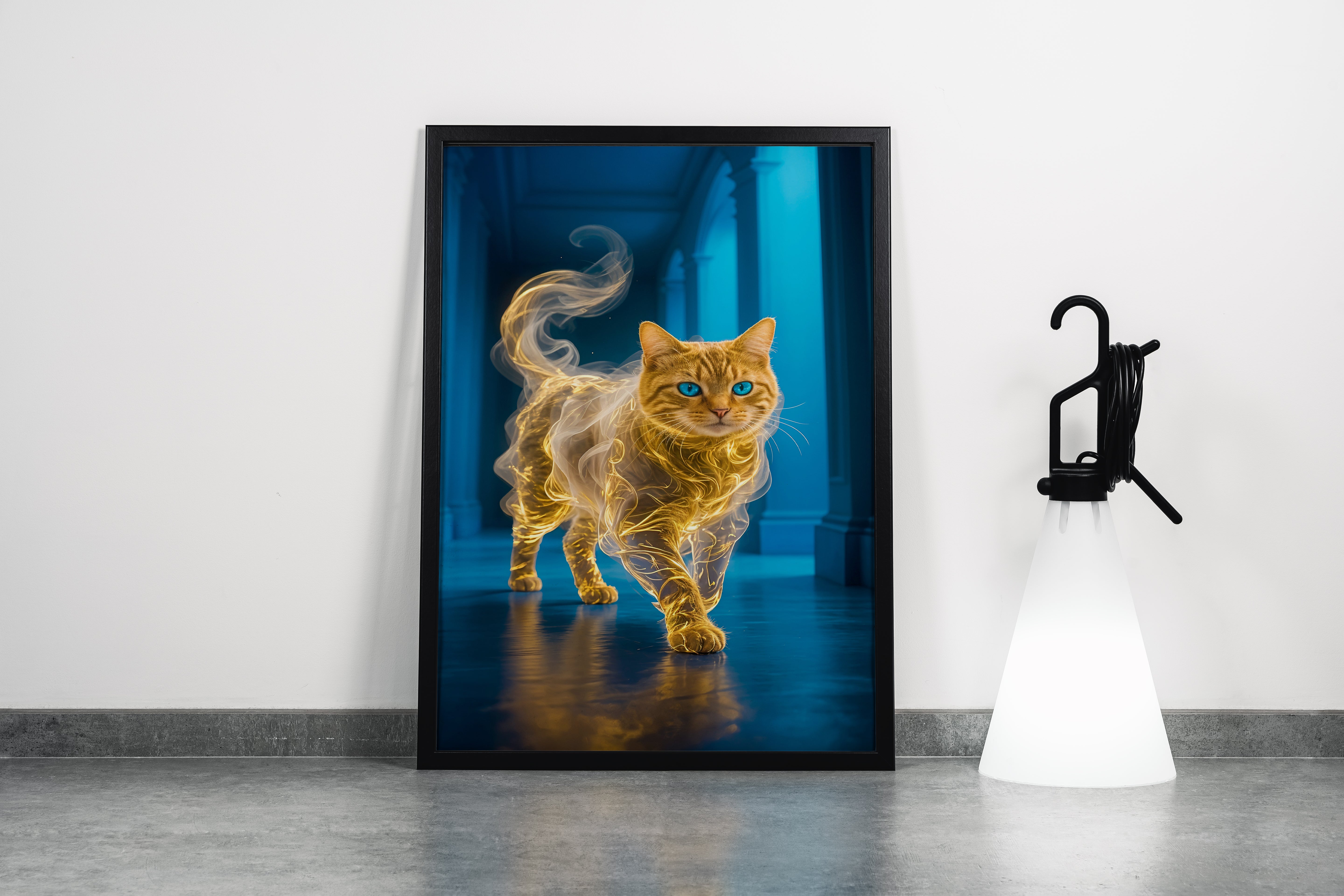 ai creation, wrapped in yellowish colors, pet, ai art, art, kanvas tablo